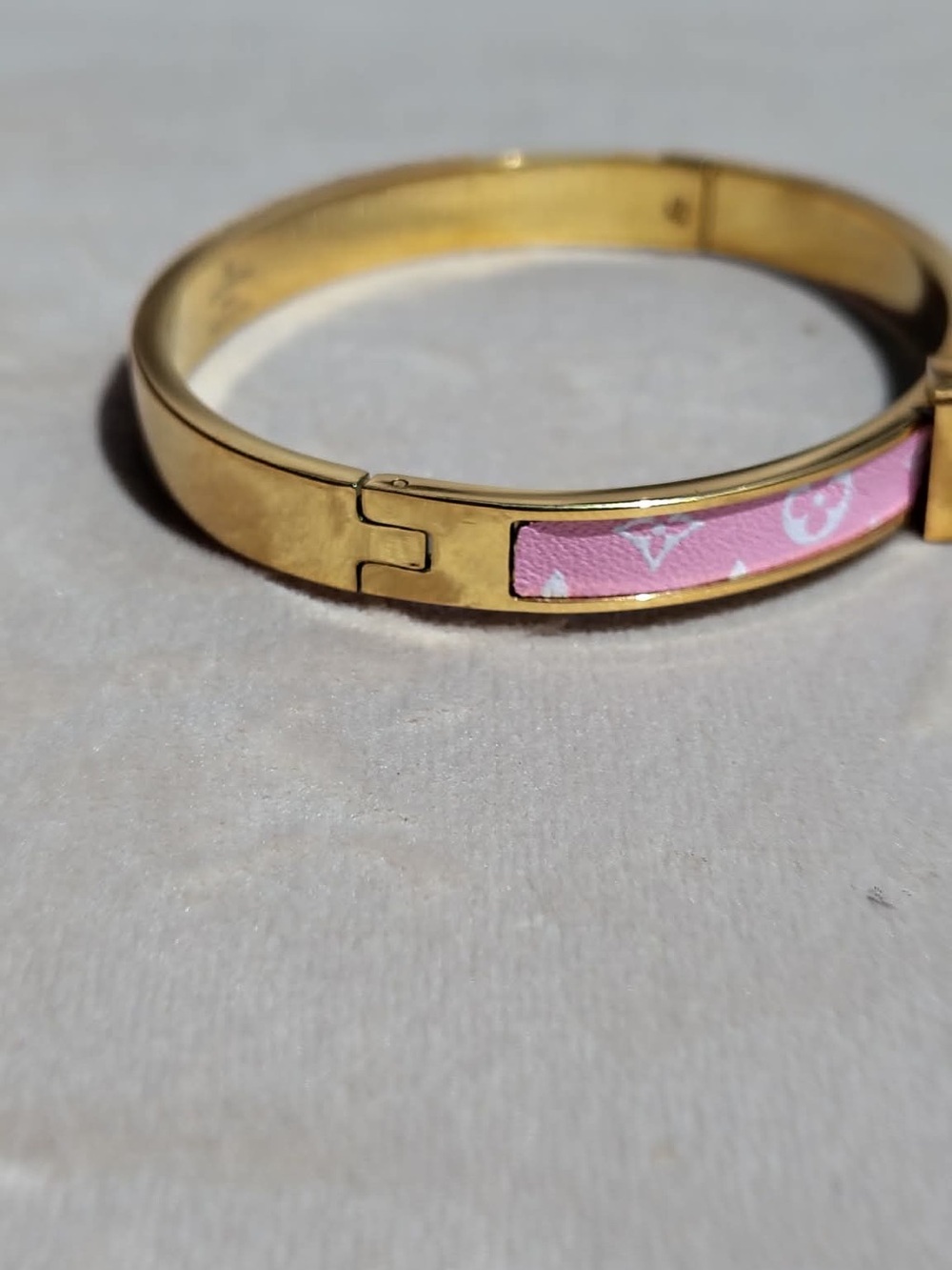 Pink and Gold Monogram Buckle Bangle Watch - Picture 5 of 5